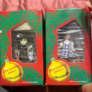 Effanbee Wizard of Oz Doll Ornament Bundle - Wicked Witch and Dorothy NIB